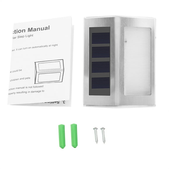 Lámpara solar, acero inoxidable Lámpara solar de acero inoxidable 3LED Lámpara de pared solar Rendimiento probado Jadeshay A