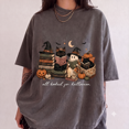 thumbnail image 2 of All Booked for Halloween Shirt, Ghost Cat Witch Books Comfort Colors Unisex Graphic Tee - Pepper, S, 2 of 4