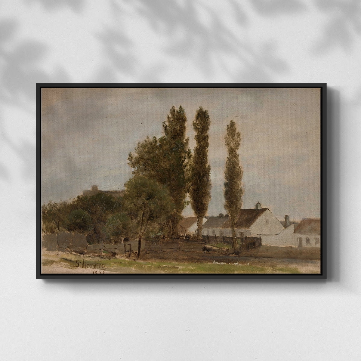 Vintage Landscape-CCXXX By Wexford Home Framed in Black Wood Gallery Wrapped Canvas 17 in. x 25 in.