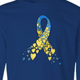 thumbnail image 4 of Inktastic Down Syndrome Awareness Blue and Yellow Hearts Ribbon Long Sleeve Youth T-Shirt, 4 of 5