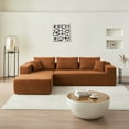 thumbnail image 2 of YOUDAO Modern 104'' Modular Sectional Couch, Comfy Lambswool Fabric  L-Shape Sofa with Chaise Lounge, Modern Corner Sofa 5 Seater Sectional Sofa Couch For Living Room, Bedroom, Apartment, Orange, 2 of 9