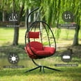thumbnail image 7 of Egg Chair Outdoor with Stand,Indoor Outdoor Swing Chair for Single Person,Hanging Basket Hammock Chair for Bedroom Living Room Balcony,Red, 7 of 7
