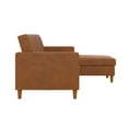 DHP Celine Sectional Futon and Couch with Storage, Camel Faux Leather