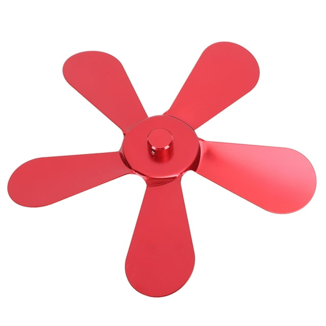 Stove Fan Blade, 5 Blades, Aluminum Alloy, Enhance Hot Air Circulation, Wide Compatibility, Simple Installation for Fireplace Fan