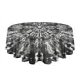 thumbnail image 5 of Black Tie Dye Pattern Round Tablecloth 60"x60",Wrinkle Wipeable Table Cloth for Kitchen Dining Room Picnic Patio Party, 5 of 6