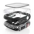 thumbnail image 2 of Surace Smartwatch Protective Cover Compatible with Apple Watch Case 44mm with Screen Protector Bling Rhinestone Case for iWatch Series 4/5/6 (44mm, Black/Silver/Clear), 2 of 8
