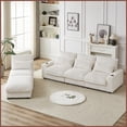 thumbnail image 2 of 126-Inch Corduroy L-Shaped Sofa with Cup Holder & USB Ports - Modern Comfort for Living Room, 2 of 17