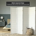 thumbnail image 2 of Red Lantern 6 ft. Tall Window Pane Shoji Screen - White - 5 Panels, 2 of 7