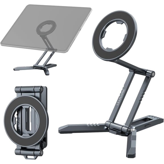 Magnetic iPad Tripod Stand Universal for iPad Pro/Air/Mini & iPhone 15-12 Series | 360° Rotation Portable Tablet Holder with 2-in-1 Desktop & Handheld Modes | Lightweight 105g