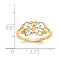 thumbnail image 3 of Solid 14k Yellow Gold Two Toned Diamond-cut Butterfly Ring Band Size 5.5, 3 of 6