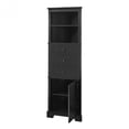 thumbnail image 7 of Triangle Corner Cabinet, Tall Storage with 3 Drawers & Adjustable Shelves, Water-Resistant MDF for Bathroom, Kitchen, Living Room, Black, 7 of 7