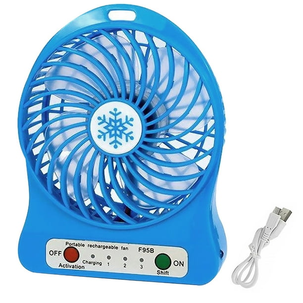 Mini ventilador recargable USB Ventilador eléctrico de plástico de escritorio portátil al aire libre interior con luz LED Methold HA5689-04B