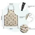 thumbnail image 3 of Beige Origami Dinosaurs Pattern Kids Aprons for Girls and Boys,Adjustable Neck Strap Toddler Aprons for Kids Cooking Baking, 3 of 6
