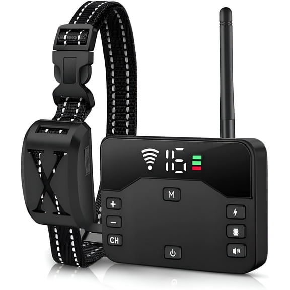 XUBIYM Wireless Dog Fence Wireless Boundary Containment System Electric Dog Fence&Remote Training Collar Adjustable Vibration&Shock Electric Fence for Large and Medium Dogs
