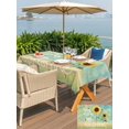 thumbnail image 4 of Outdoor Tablecloth with Umbrella Hole and Zipper, Sunflowers Rectangle Table Cloth 54x80 Inch Waterproof Tablecloth, Modern Bee You Are My Sunshine Green Picnic Table Cover for Patio Camping, 4 of 7