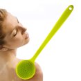 thumbnail image 4 of 1 cepillo de silicona para el cuerpo del baño para la ducha con mango largo (verde), 4 of 5