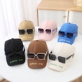 thumbnail image 4 of Gorra de verano para niños, gafas de sol medio vacías para niños, gorra moderna y elegante, gorra de béisbol con cola de caballo para niñas, 4 of 6