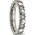 thumbnail image 5 of Titanium Polished With Cz Criss Cross 4mm Grooved Band (Size 12.5) Made In China tb485-12.5, 5 of 6