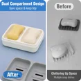 thumbnail image 2 of PRIME - Dual Compartment Soap Dish Double Bar Soap Holder Solid Shampoo Bar Holder Wi..., 2 of 6
