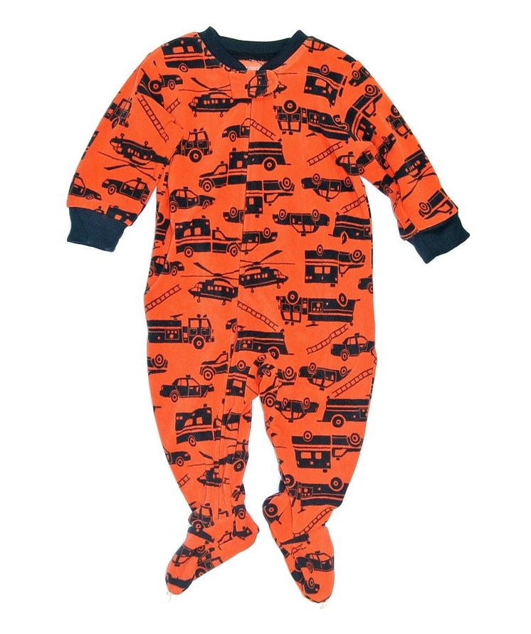 Carter's Boy's Print Footed 1 PC Fleece Sleepwear Pajamas (6M, (14