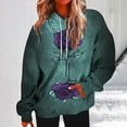 thumbnail image 2 of VEKDONE Womens Hoodie Sweatshirts 2025 Clearance Sale Flower Graphic Loose Fit Blouse with Pockets Fall Long Sleeve Drawstring Hooded Pullover Top Light Blue L, 2 of 5