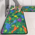 thumbnail image 2 of Kitchen Rugs Sets Of 2,Green Cartoon Dinosaurs Palm Trees Sun Pattern Anti Fatigue Kitchen Mat Rugs Non Slip Washable,Decorative Kitchen Floor Mats for Kitchen,Sink,Laundry,17"x47"+17"x47", 2 of 5