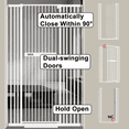thumbnail image 5 of Fairy Baby 70.8" Extra Tall Pet Cat Gate 29.99-45.62" Wide Pressure Mounted Walk Through White Metal, 5 of 7