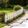 thumbnail image 5 of Plastic Garden Fence Border Edging Picket Fence With Stakes Lawn Flower Bed Divider Outdoor Garden Decor Easy Install Durable Reusable, Plant Protection Space Divider, for Garden Yard Lawn Use, 5 of 5