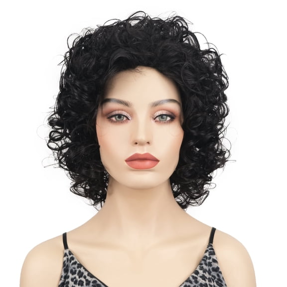 Lydell 14" Long Soft Super Curly Synthetic Wigs for Women #2 Black