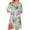 Light Blue(Vintage Floral Print), variant on Zipper Robes for Women Lightweight Soft Summer Bathrobes for Women Zipper Front 3/4 Length Sleeve Knee Length Vintage Floral Print Loose Fit Sleepwear Nightgown with Pockets Purple M