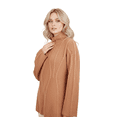 thumbnail image 2 of Yemak Women's Long Sleeve Mock Neck Cable Knit Sweater Pullover MK8188-Tan-M-BD, 2 of 3
