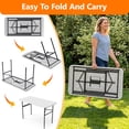 thumbnail image 6 of HAIMULI 4ft Rectangular All-Occasion Plastic Folding Event Table for Indoor and Outdoor, Portable Desk, Camping, Durable and Stable, HDPE and Steel, Wide Application, 6 of 9