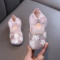thumbnail image 3 of Owordtank Kids Girls Sparkly Mary Jane Dress Shoes Wedding Party Bridesmaids High Heel Princess Glitter Sequins Dress Shoes for Toddler, 3 of 7