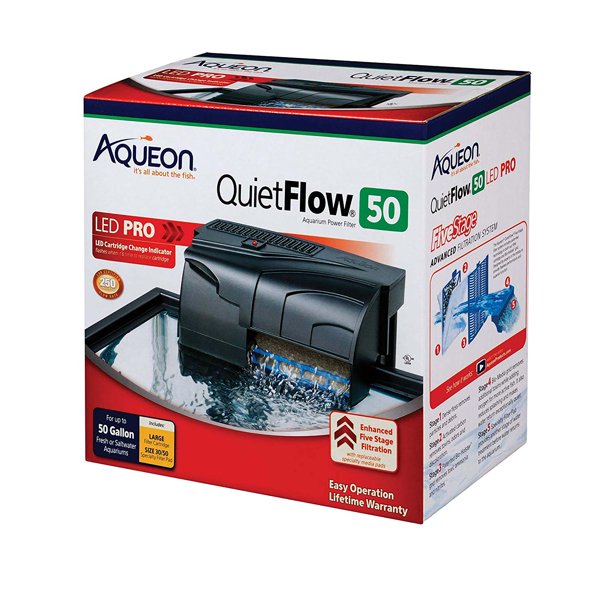 Aqueon QuietFlow LED PRO Aquarium Power Filter 50