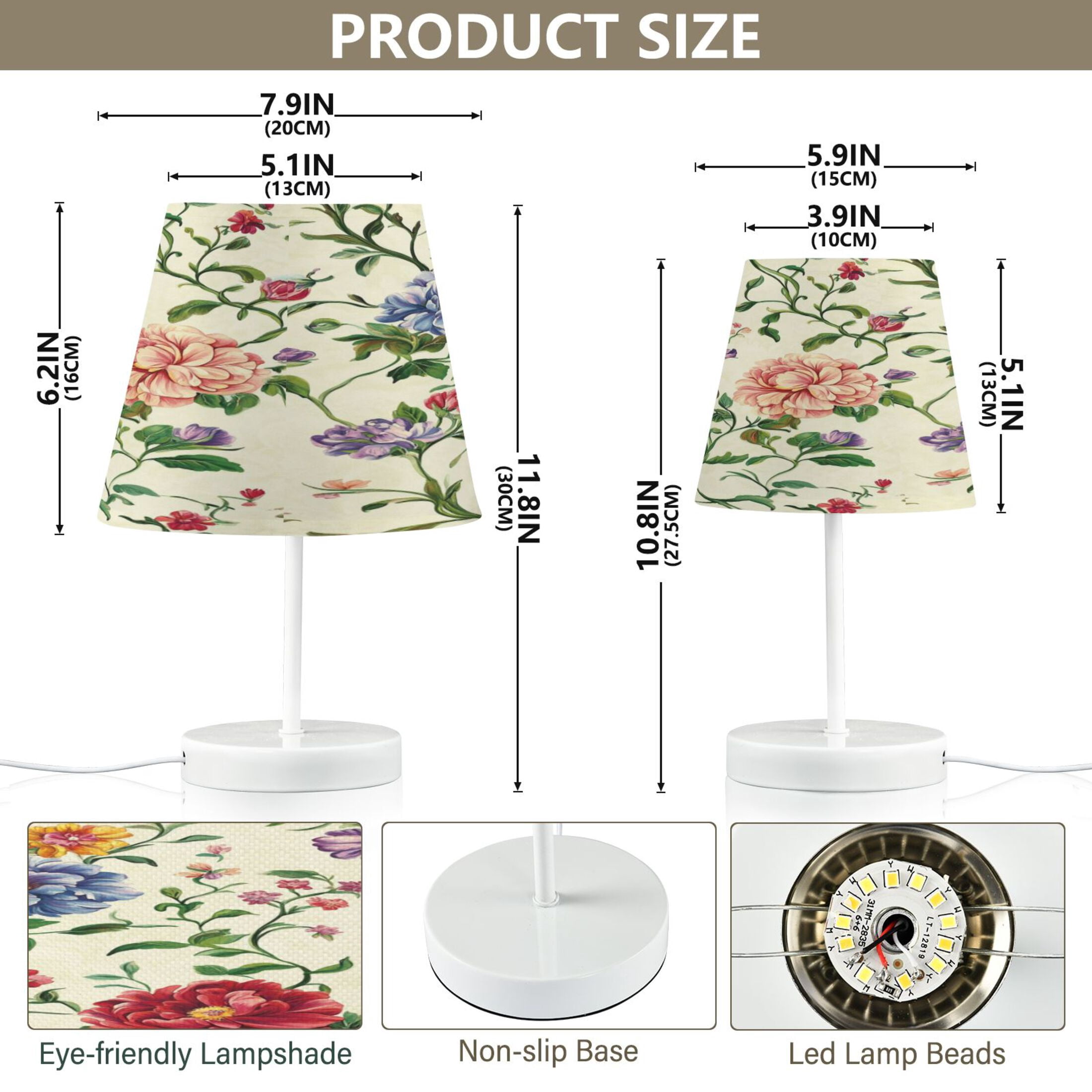 Table Lamp Small 5.9x10.8 Inches Table Lamps Night Light Tools & Home Improvement Bedroom Lamp Guest Room Lamp Study Lamp Office Lamp Beautiful Oil Flower Pattern