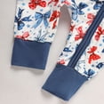 thumbnail image 6 of ZEHJUHAN Infant Independence Day Romper Bows Pattern Long Sleeve Jumpsuit with Zipper Cute Playwear Blue，1-3M, 6 of 7