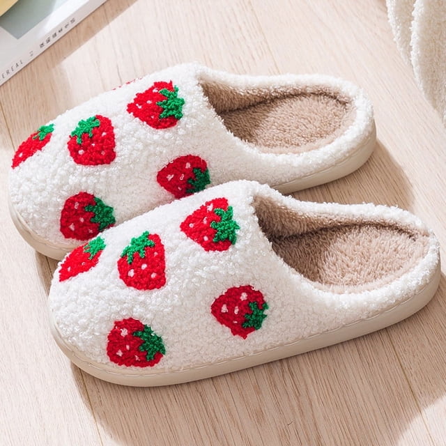 Pantuflas cálidas de algodón para el invierno para parejas, para hombres y mujeres, con toalla navideña bordada, antideslizantes