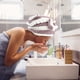 thumbnail image 5 of Gorro de secado rápido con lazo de terciopelo para secador de pelo, toalla absorbente de microfibra, gorro de ducha de princesa a rayas, gorro de baño, 5 of 6