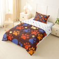 thumbnail image 2 of Homewish Vintage Paw Print Twin Comforter Sets,Brown Bedding Set,Polkadot Reversible,2-Piece,1 Comforter and 1 Pillowcase, 2 of 7