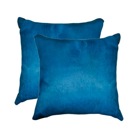 18" x 18" x 5" Royal Blue Cowhide  Pillow 2 Pack