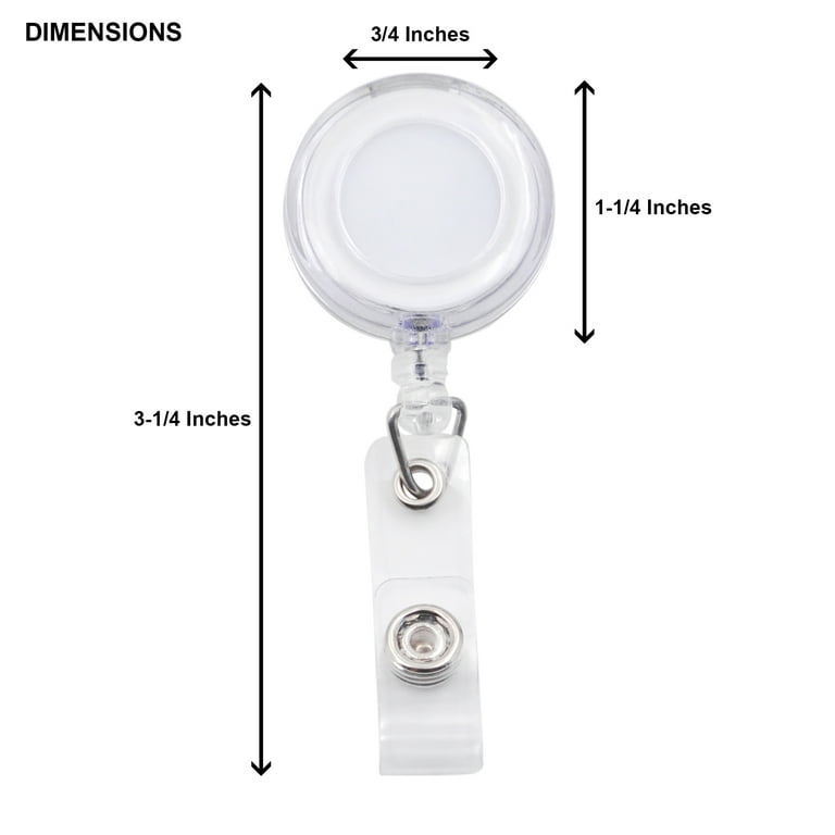 MUKA 50 Pcs Translucent Retractable Badge Holder Reel with Clear Horizontal  Style ID Card Holders