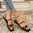 thumbnail image 4 of Xdegoge Womens Low-Heeled Sandals Open Toe Summer Dress Flat Slip On Slides Casual Fashion Breathable Shoes for Holiday Outdoor Occasions, 4 of 6