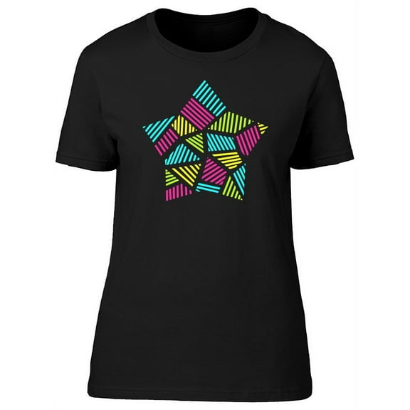 Geometric Star Colors T-Shirt Women -Image by Shutterstock, Female Medium