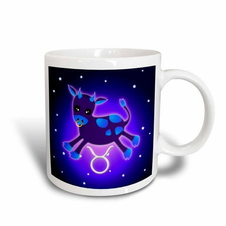 3dRose Cute Astrology Taurus Zodiac Sign Bull, Ceramic Mug, 15-ounce