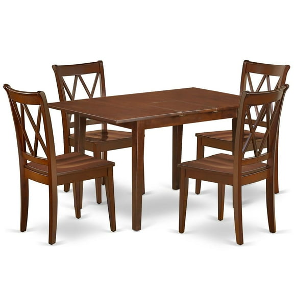 East West Furniture Dining Room Set Mahogany, PSCL5-MAH-W