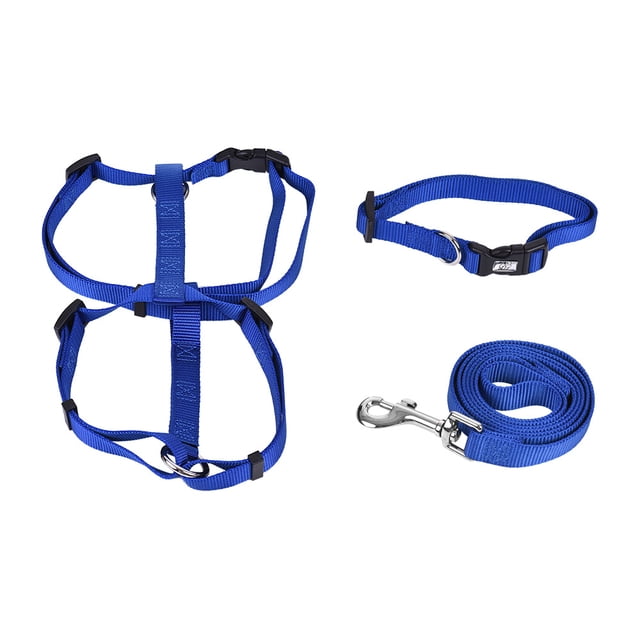 3 unids / set collar de perro y arnés y correa conjunto arnés de cuello ajustable 1.2 m correa CACAGOO Correa