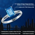 thumbnail image 2 of Gem Stone King 900 Platinum Swiss Blue Topaz Engagement Ring for Women | 1.90 Cttw | Octagon 8X6MM | Gemstone November Birthstone | Size 7, 2 of 6