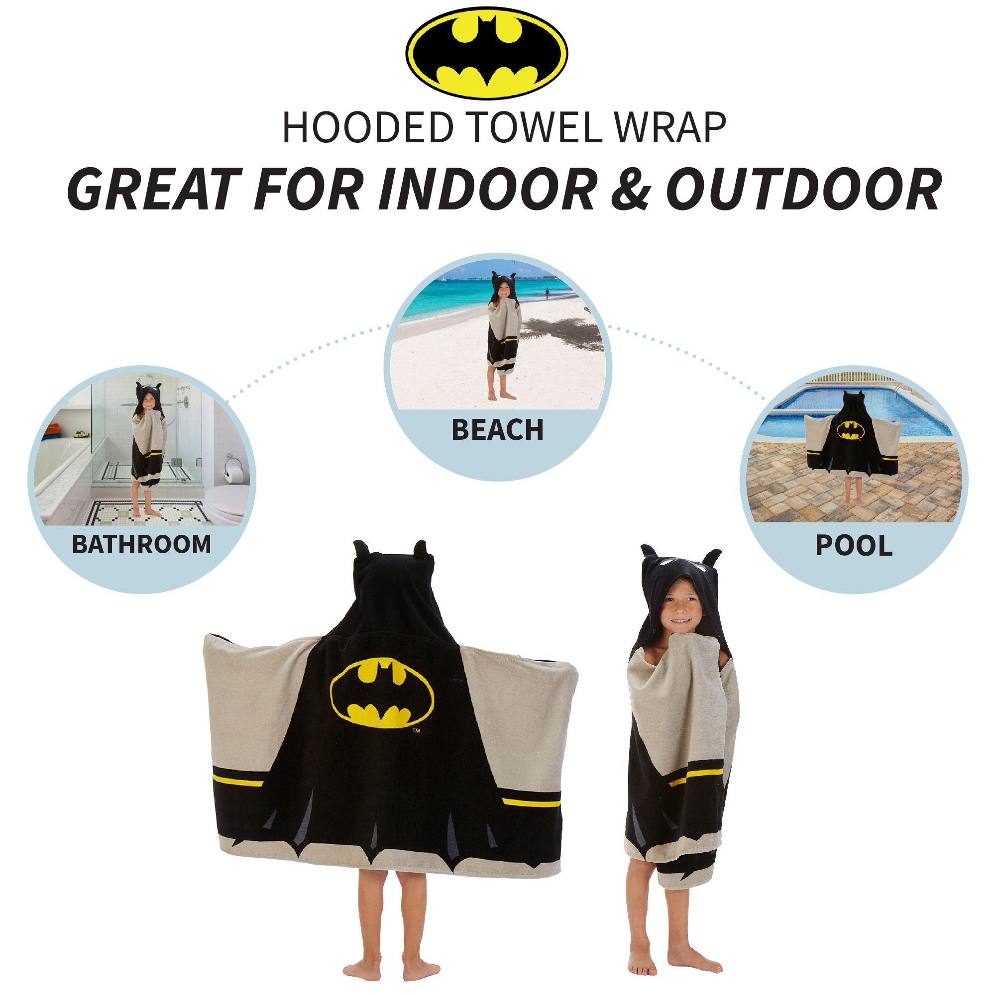 Batman Kids Cotton Hooded Towel - image 5 of 6