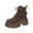 Brown, variant on Boots for Women Ankle Combat Boots Lace Up Round Toe Adjustable Straps Low Chunky Heel Retro Fall Winter Fashion