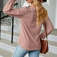 thumbnail image 7 of Baberdicy Womens Tops Women's Long Sleeve T Shirt Fashion Crew Neck Tops Solid Color Casual Blouses Plus Size Tops for Women Hot Pink, 7 of 7
